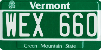 VT license plate WEX660