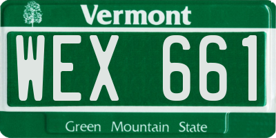 VT license plate WEX661