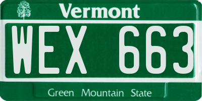 VT license plate WEX663