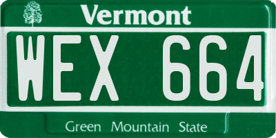 VT license plate WEX664