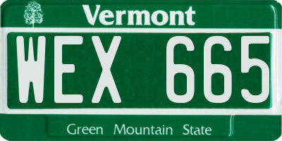 VT license plate WEX665