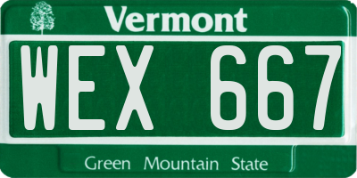 VT license plate WEX667