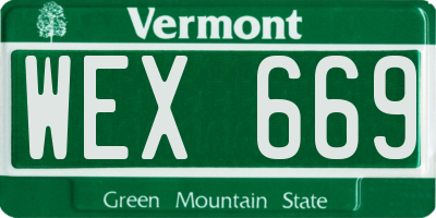 VT license plate WEX669