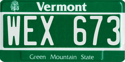 VT license plate WEX673