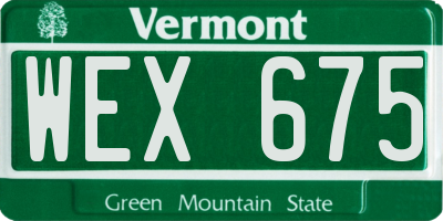 VT license plate WEX675