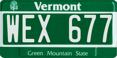 VT license plate WEX677