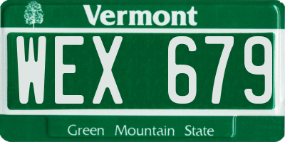 VT license plate WEX679