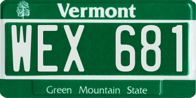 VT license plate WEX681