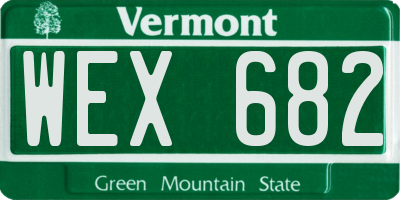 VT license plate WEX682