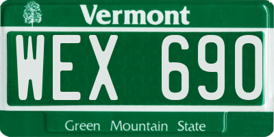 VT license plate WEX690