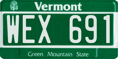 VT license plate WEX691
