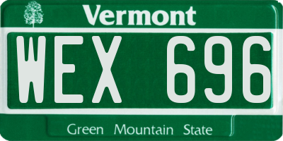 VT license plate WEX696