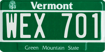 VT license plate WEX701