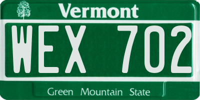 VT license plate WEX702