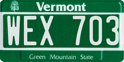 VT license plate WEX703