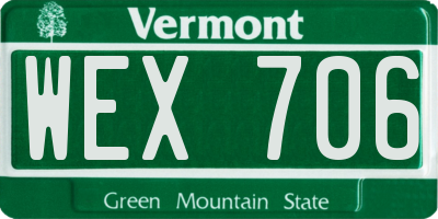 VT license plate WEX706