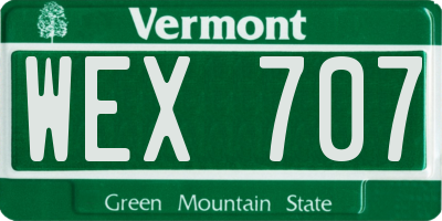 VT license plate WEX707