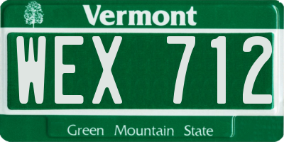 VT license plate WEX712