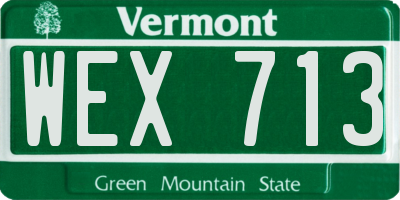VT license plate WEX713