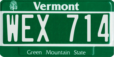VT license plate WEX714