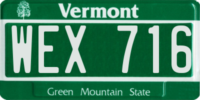 VT license plate WEX716
