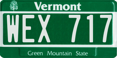 VT license plate WEX717