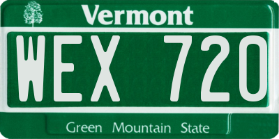 VT license plate WEX720