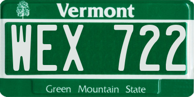 VT license plate WEX722