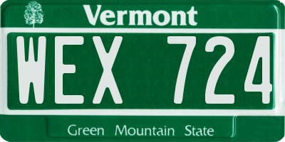 VT license plate WEX724