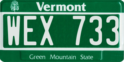 VT license plate WEX733