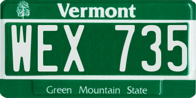 VT license plate WEX735