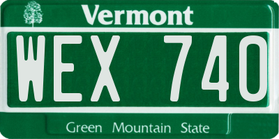 VT license plate WEX740