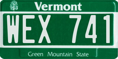 VT license plate WEX741