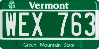 VT license plate WEX763