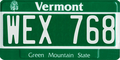 VT license plate WEX768