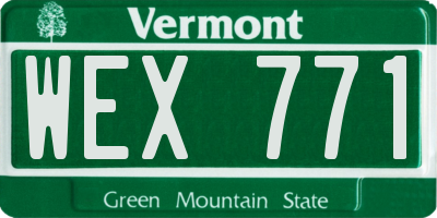 VT license plate WEX771