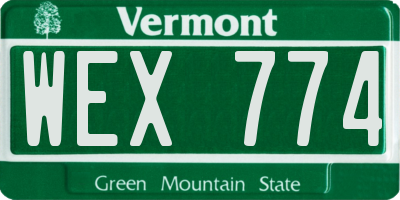 VT license plate WEX774