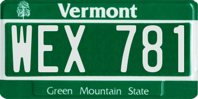 VT license plate WEX781