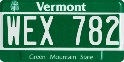 VT license plate WEX782