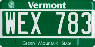 VT license plate WEX783