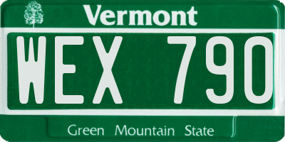 VT license plate WEX790