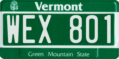 VT license plate WEX801