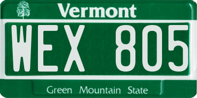 VT license plate WEX805