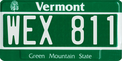 VT license plate WEX811