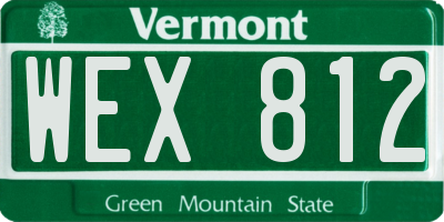 VT license plate WEX812