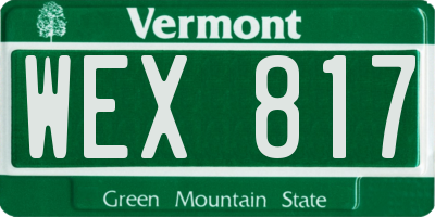 VT license plate WEX817