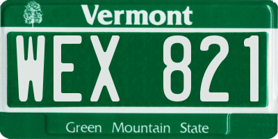 VT license plate WEX821