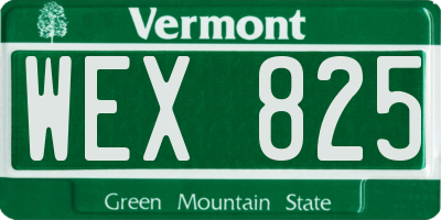 VT license plate WEX825