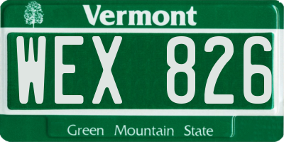 VT license plate WEX826