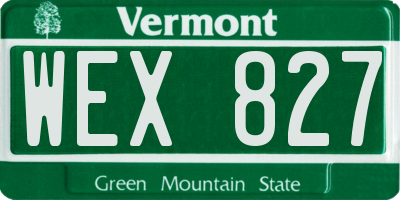 VT license plate WEX827
